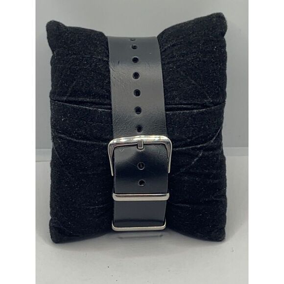 Fossil CH3069 Men Black Leather Analog Gray Dial Quartz Genuine Wrist Watch NA35 - Picture 5 of 11